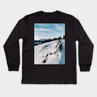 Clear Cold Winter Day Around Rondane National Park in Norway Kids Long Sleeve T-Shirt
